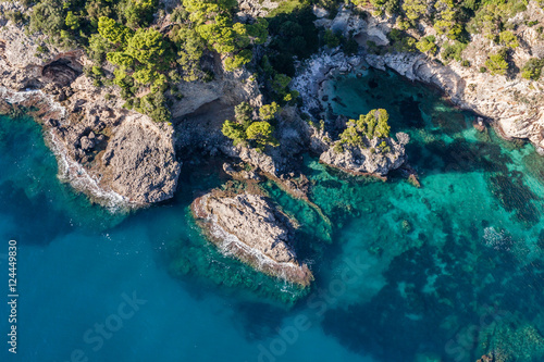 aerial view of the Greece coast line