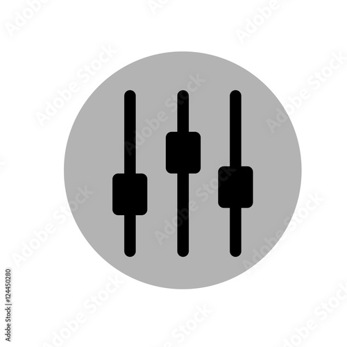 Vector Illustration of Music Equalizer. Music Volume icon flat. Player icon. Black and gray icon. Vector illustration