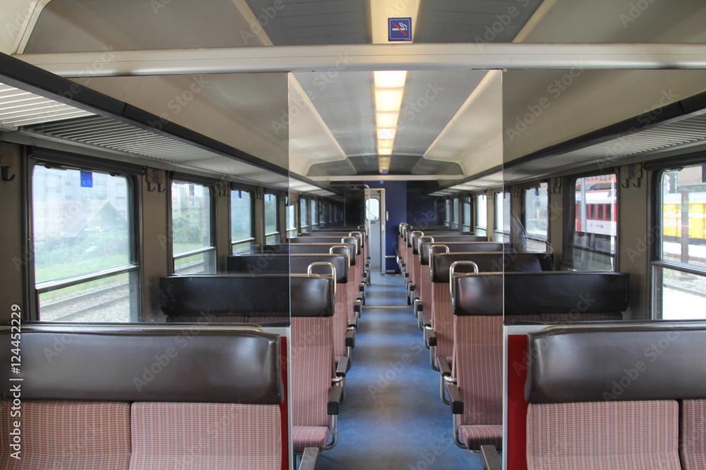 European class passenger rail car without the people