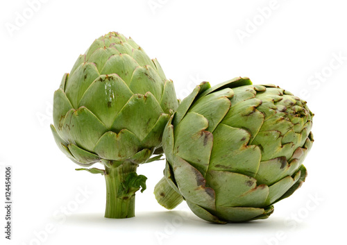 Fresh Artichokes isolated on white background
