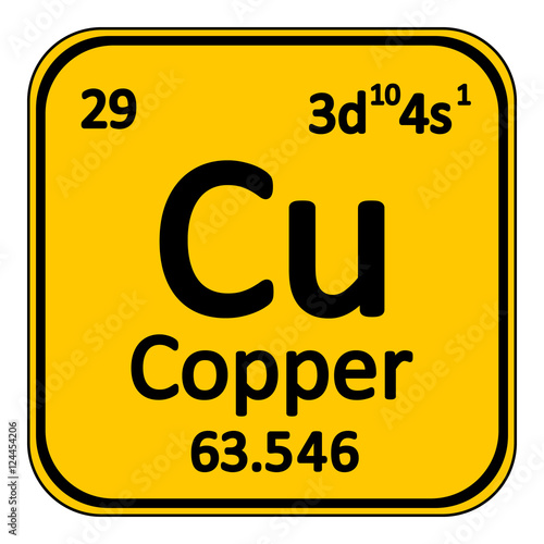 Periodic table element copper icon.