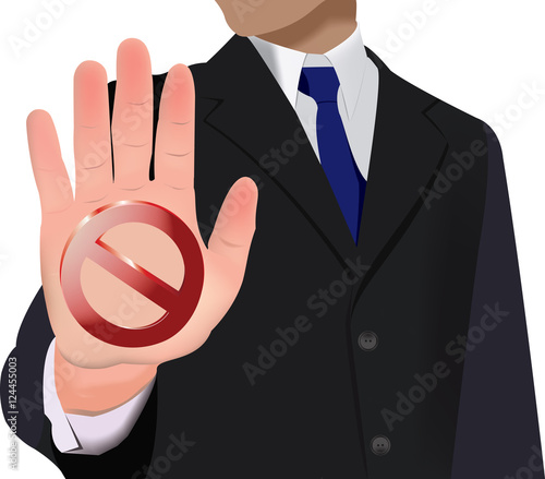 mano alzata a stop