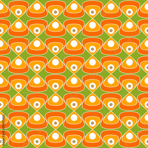 60's fabric pattern, Bright and colorful pattern inspired by retro design, 60's and 70's
