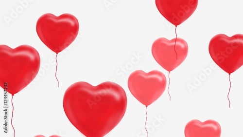 red balloons in the shape of a heart, the mask is included, Luma Matte
