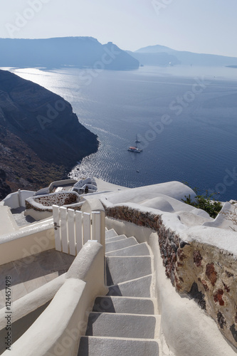 landscape with steps in Oia on Santorini