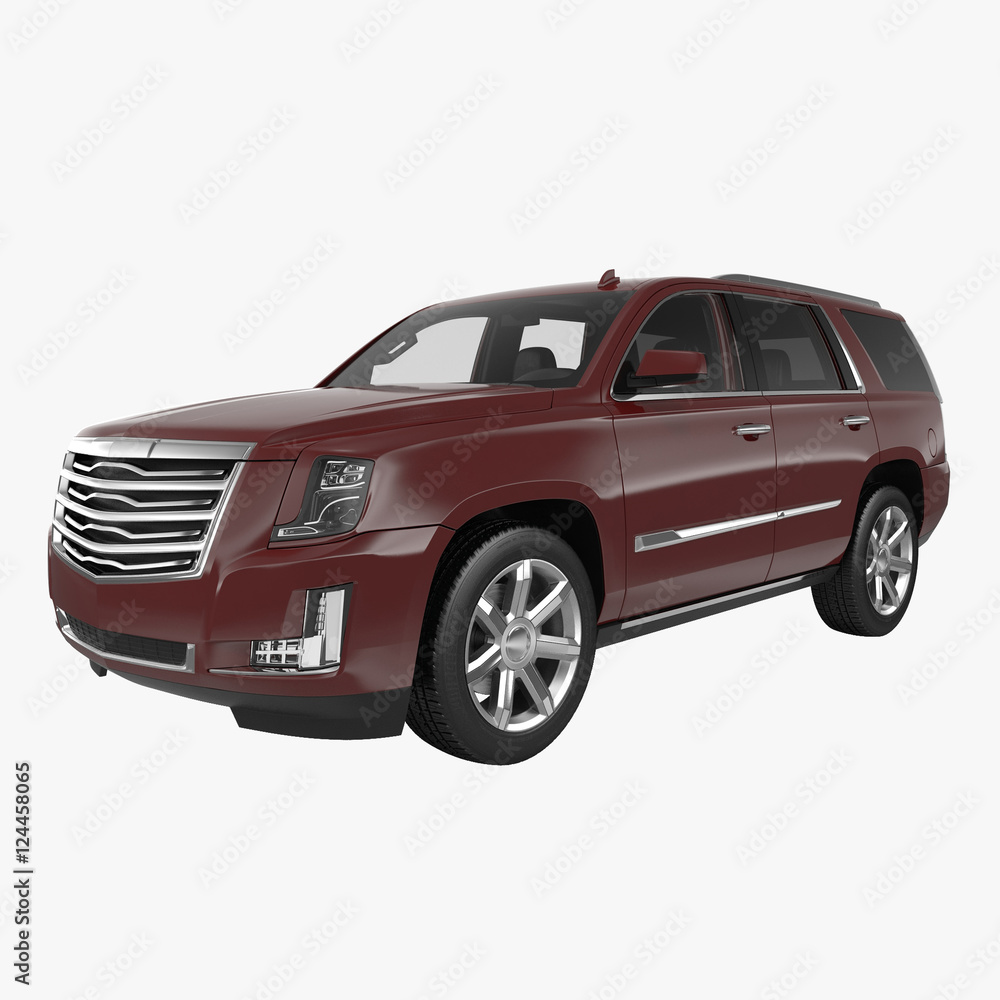 SUV car isolated on a white. 3D illustration