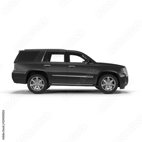 Side view SUV car isolated on a white. 3D illustration