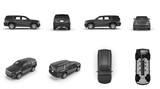 4x4 suv car renders set from different angles on white. 3D illustration