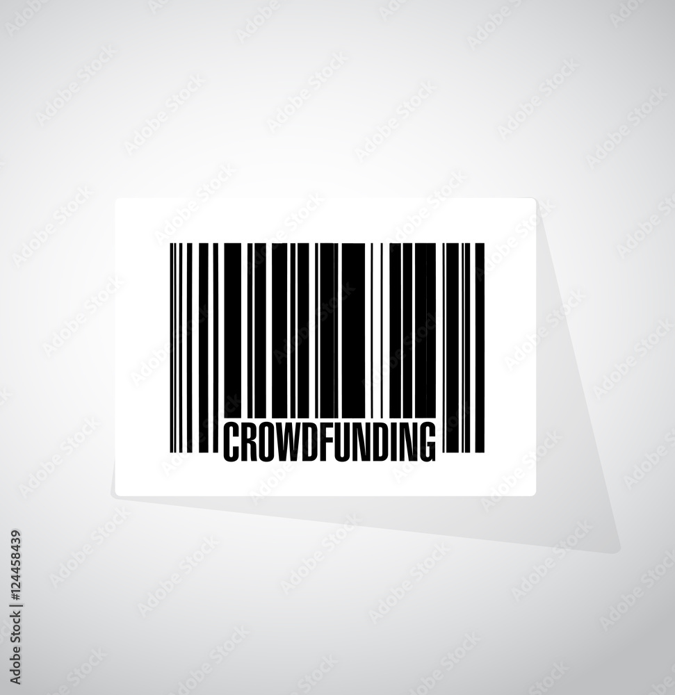 crowdfunding barcode sign concept crowdfunding barcode sign concept
