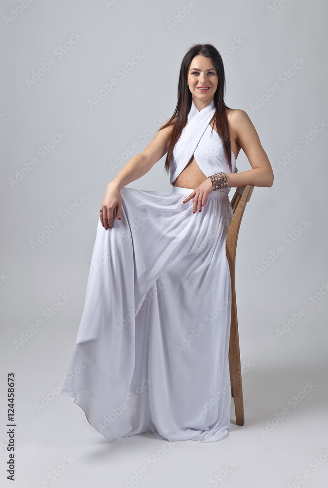 Beautiful woman in white dress Beautiful woman in white dress