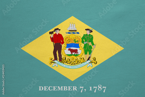 Flag of Delaware real detailed fabric texture