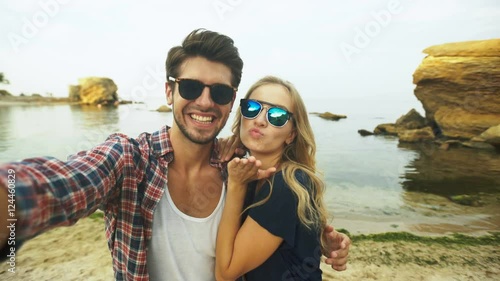 Beautiful couple taking a selfie.