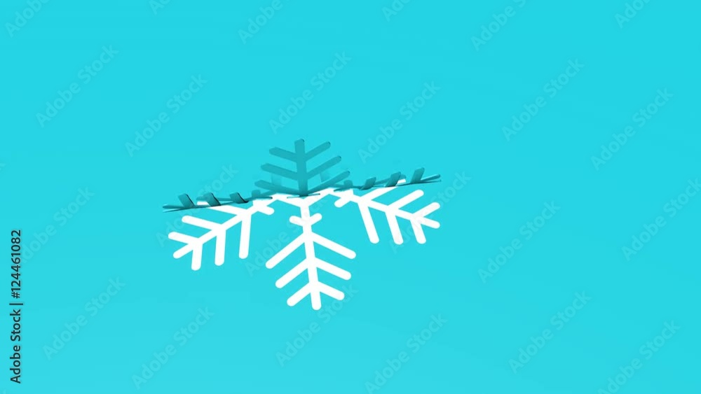 Paper Snowflake cut out. Winter Christmas background 4K 3d animation Paper Snowflake cut out. Winter Christmas background 4K 3d animation