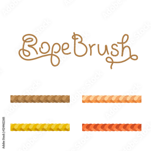 Rope brush braid for decoration design. Isolated on white background
