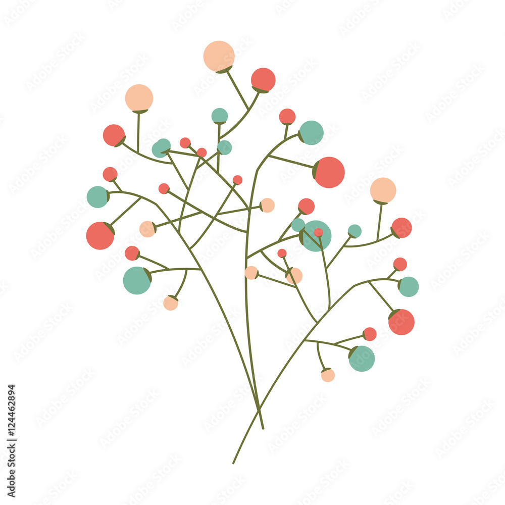 beautiful colorful branch with flowers icon over white background. vector illustration beautiful colorful branch with flowers icon over white background. vector illustration