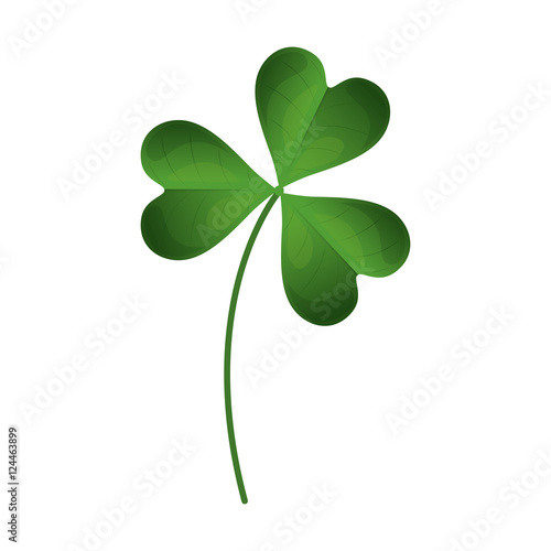 green clover plant icon over white background. vector illustration