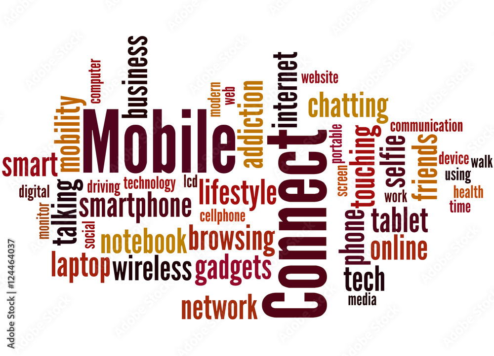 Fototapeta premium Mobile Connect, word cloud concept 9
