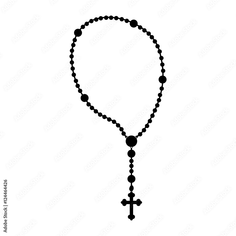holy rosary object. christianity design over white background, vector illustration. holy rosary object. christianity design over white background, vector illustration.