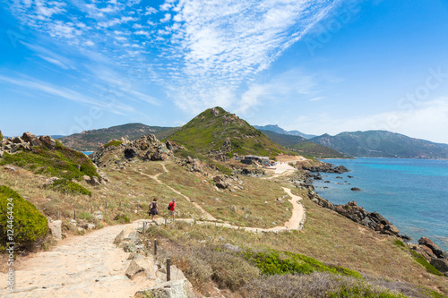 Sanguinaires bloodthirsty Islands hiking path in Corsica, France