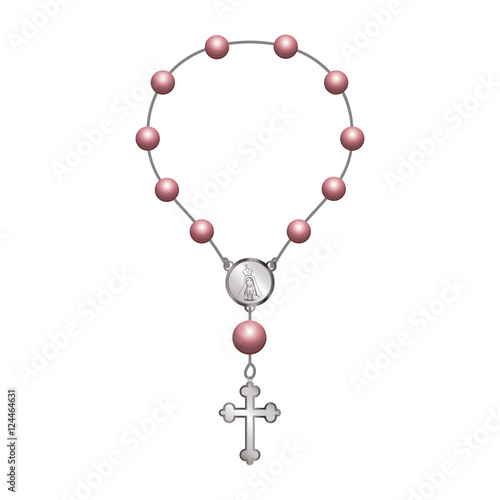 holy rosary object. christianity design over white background, vector illustration.