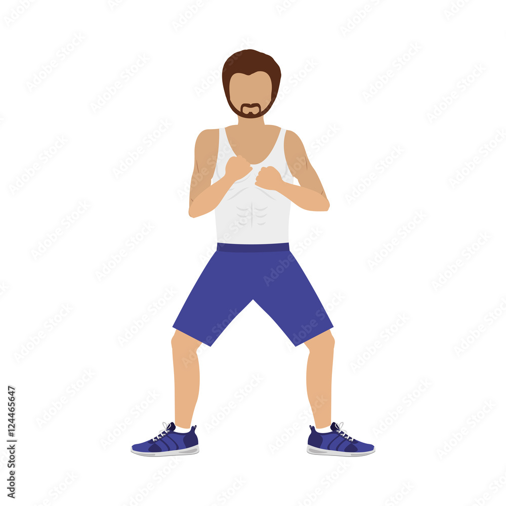 silhouette color man martial arts front defense position vector illustration silhouette color man martial arts front defense position vector illustration