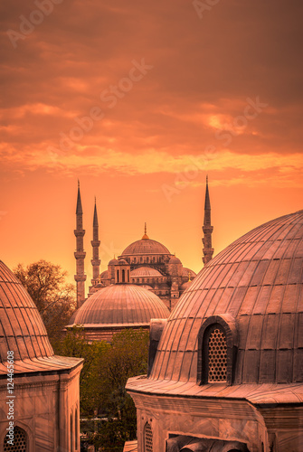The Blue Mosque, Istanbul, Turkey. Sultanahmet Camii is one of the major attractions of the city.