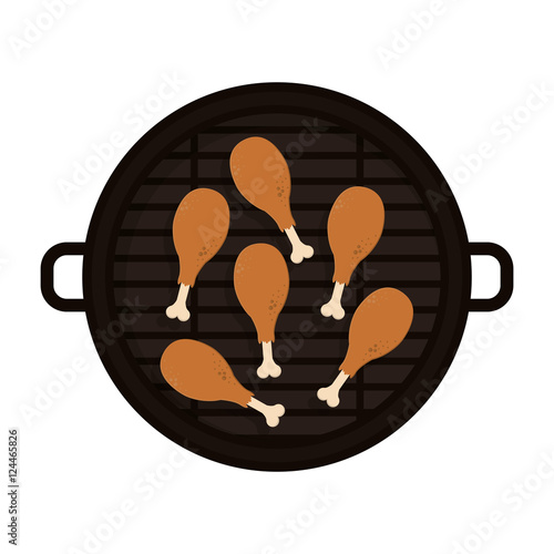 food grilled with chicken thighs vector illustration