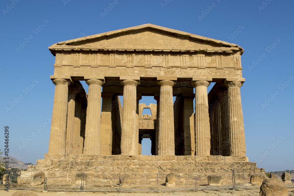 Temple of Concordia, a Greek temple in the Temple Valley (Valle dei Templi) in Agrigento, Sicily, Italy
