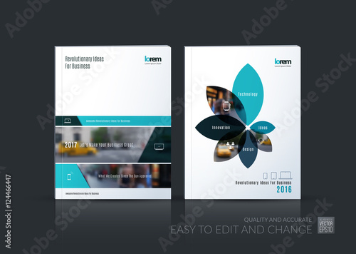 Brochure template layout collection, cover design annual report,