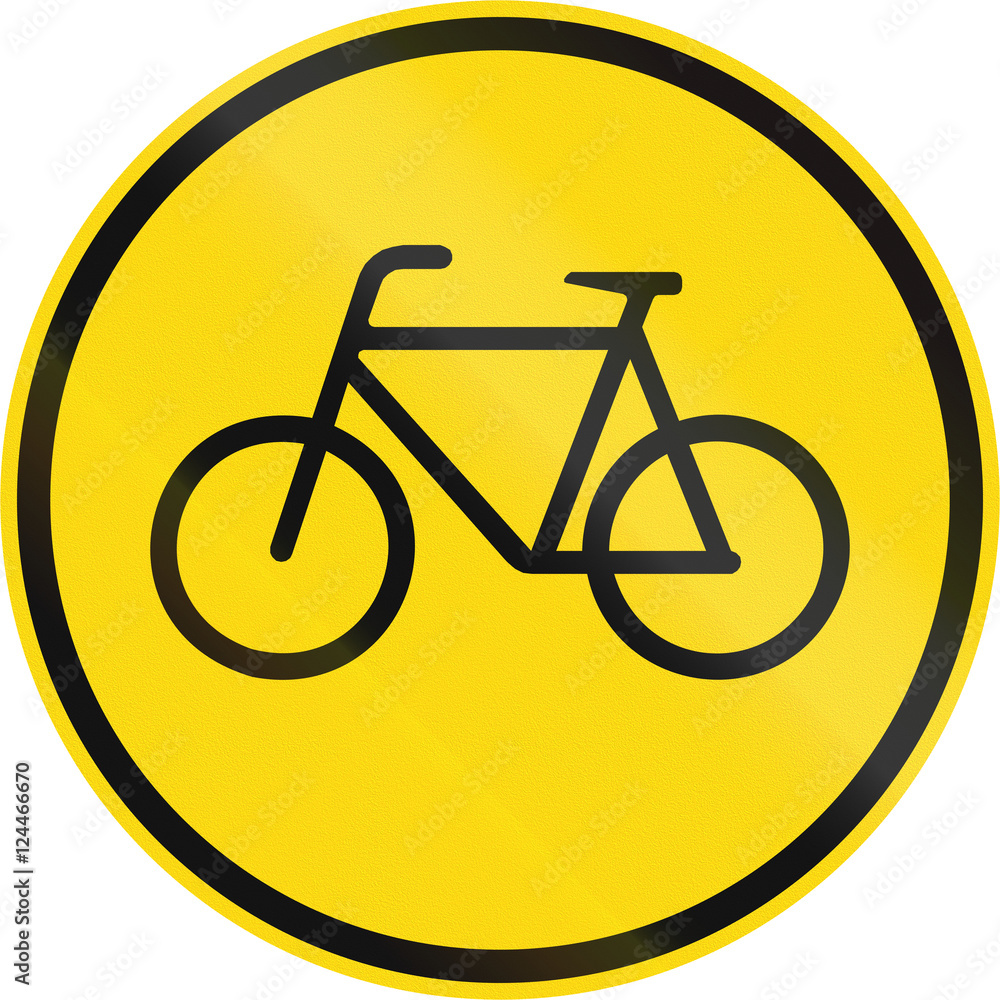 Temporary road sign used in the African country of Botswana - Cyclists only Temporary road sign used in the African country of Botswana - Cyclists only