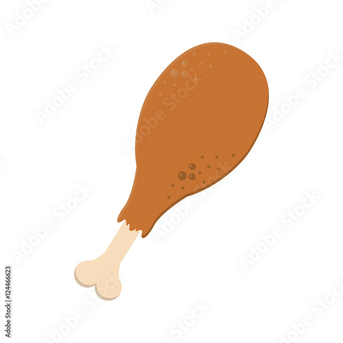 silhouette color with chicken thigh vector illustration