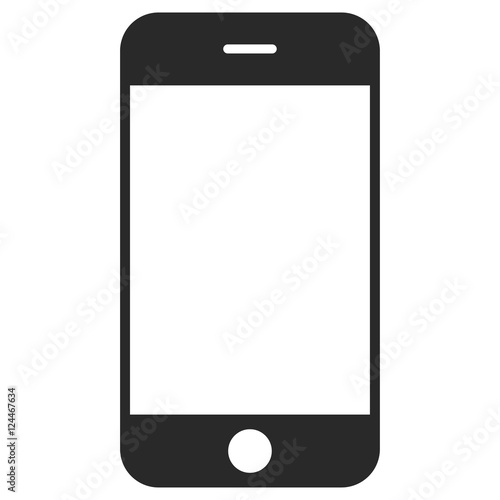 Smartphone EPS vector icon. Illustration style is flat iconic gray symbol on white background.