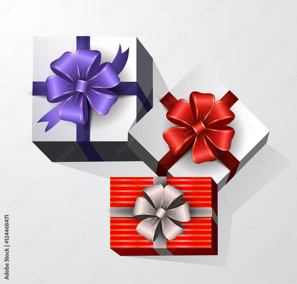 Gift box with ribbon and bow Gift box with ribbon and bow