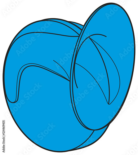 Blue car horn sign front view