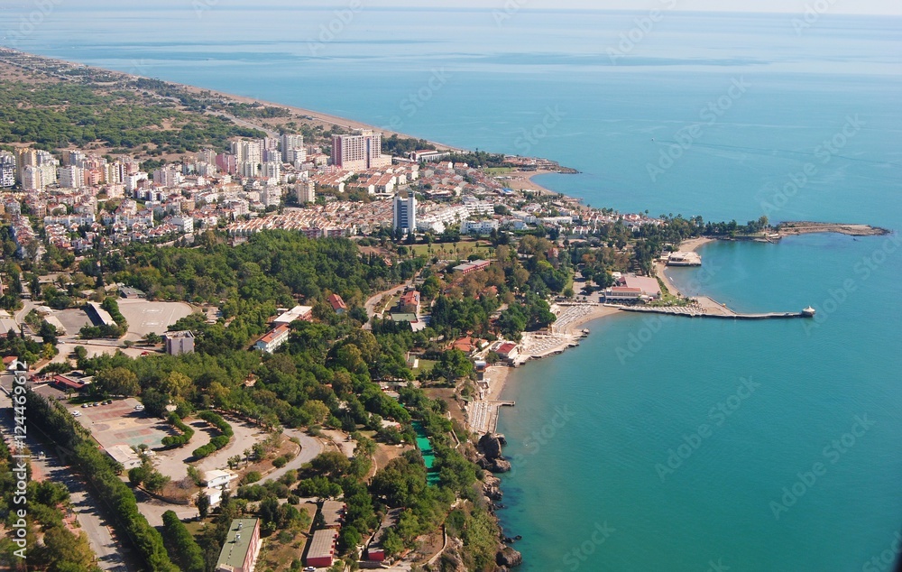 View over Lara and Kundu districts of Antalya, Turkey.