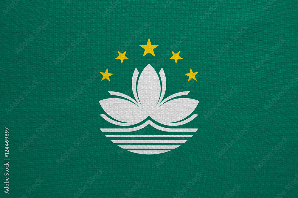 Flag of Macau real detailed fabric texture Flag of Macau real detailed fabric texture