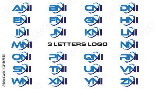 3 letters modern generic swoosh logo ANI, BNI, CNI, DNI, ENI, FNI, GNI, HNI,INI, JNI, KNI, LNI, MNI, NNI, ONI, PNI, QNI, RNI, SNI, TNI, UNI, VNI, WNI, XNI, YNI, ZNI