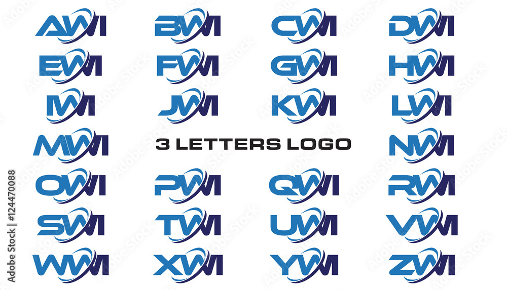3 letters modern generic swoosh logo AWI, BWI, CWI, DWI, EWI, FWI, GWI, HWI,IWI, JWI, KWI, LWI, MWI, NWI, OWI, PWI, QWI, RWI, SWI, TWI, UWI, VWI, WWI, XWI, YWI, ZWI