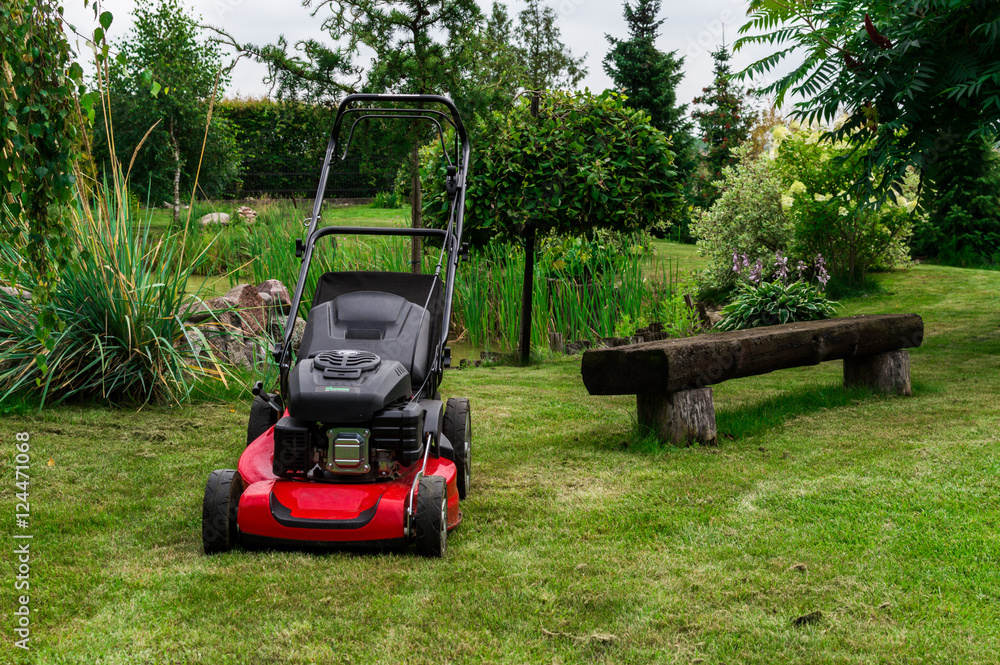 Obraz premium Grassmower in garden