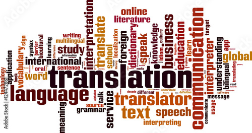 Translation word cloud concept. Vector illustration