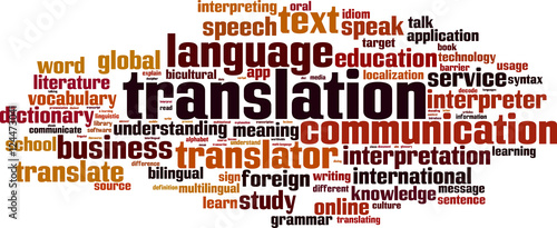 Translation word cloud concept. Vector illustration