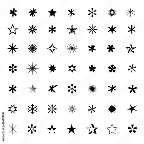 Set of Black Stars. Vector Illustration.