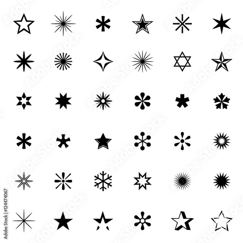 Set of Black Stars. Vector Illustration. © topor