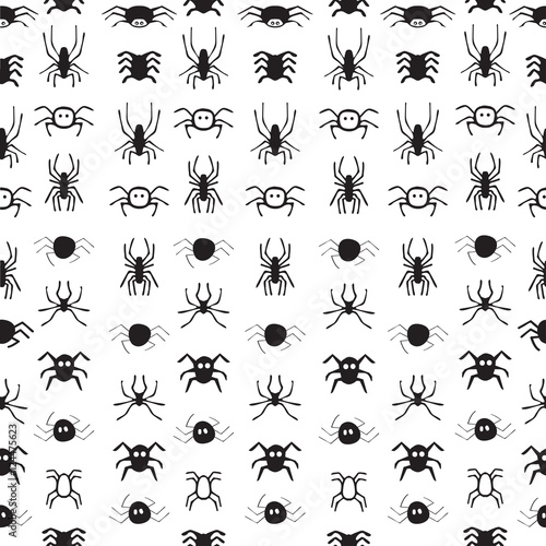 Seamless pattern with spiders.
