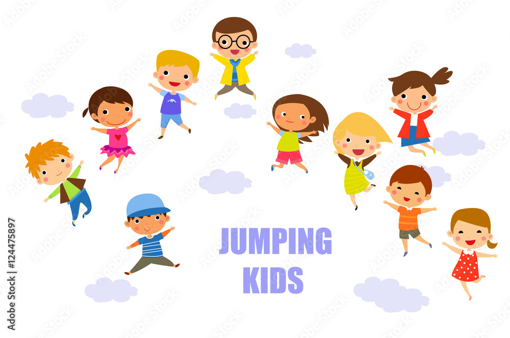 children jumping together