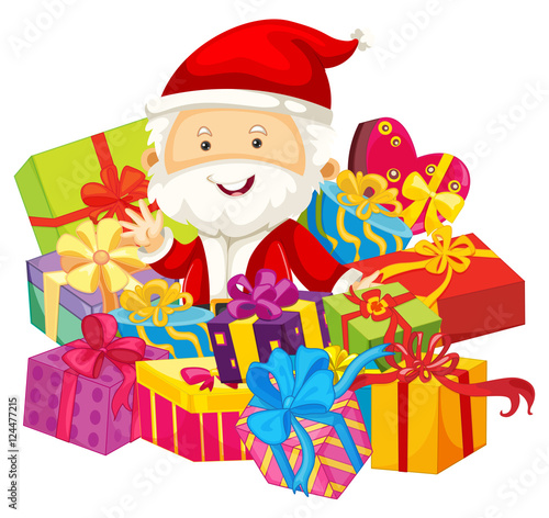 Christmas theme with Santa and presents © GraphicsRF