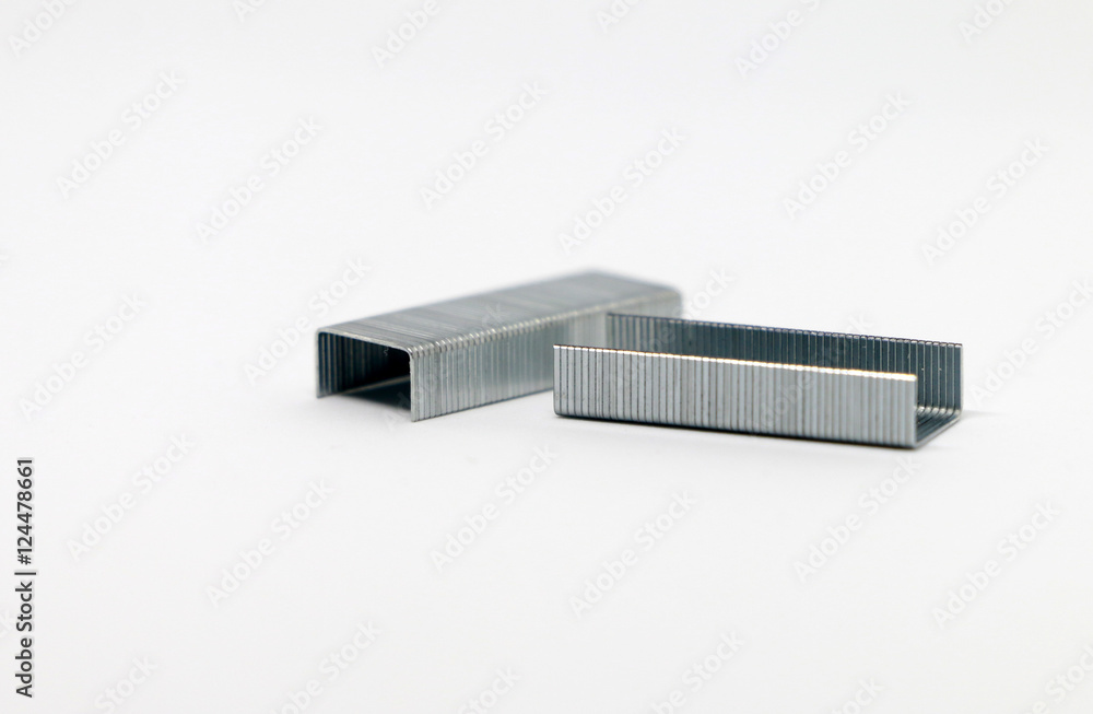 steples on the white background, Office tool. Stapler on the white background steples on the white background, Office tool. Stapler on the white background