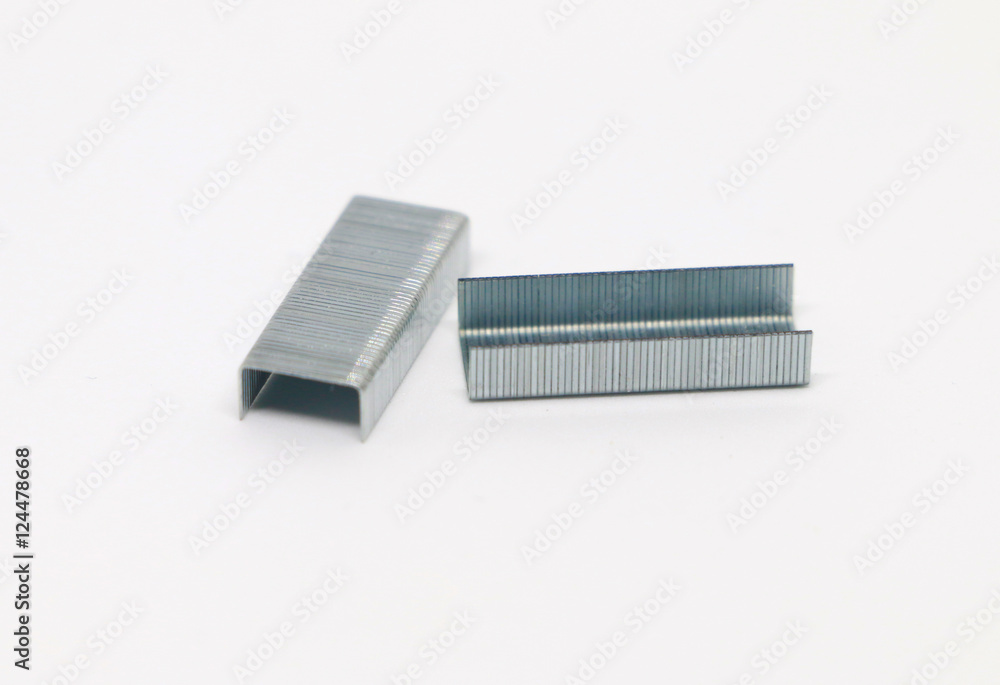 steples on the white background, Office tool. Stapler on the white background steples on the white background, Office tool. Stapler on the white background