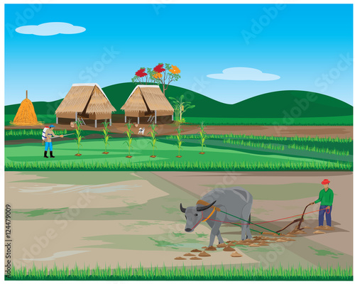 lifestyle of farmer vector design