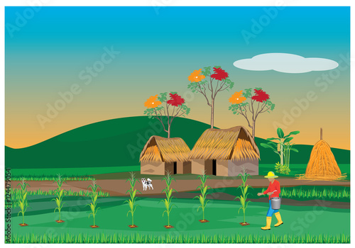 lifestyle of agriculturist vector design